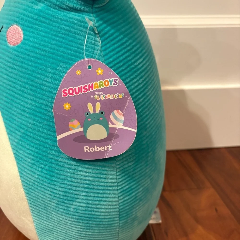 NWT Squishmallows Robert the Frog Corduroy Easter Edition 14” Large Super Rare